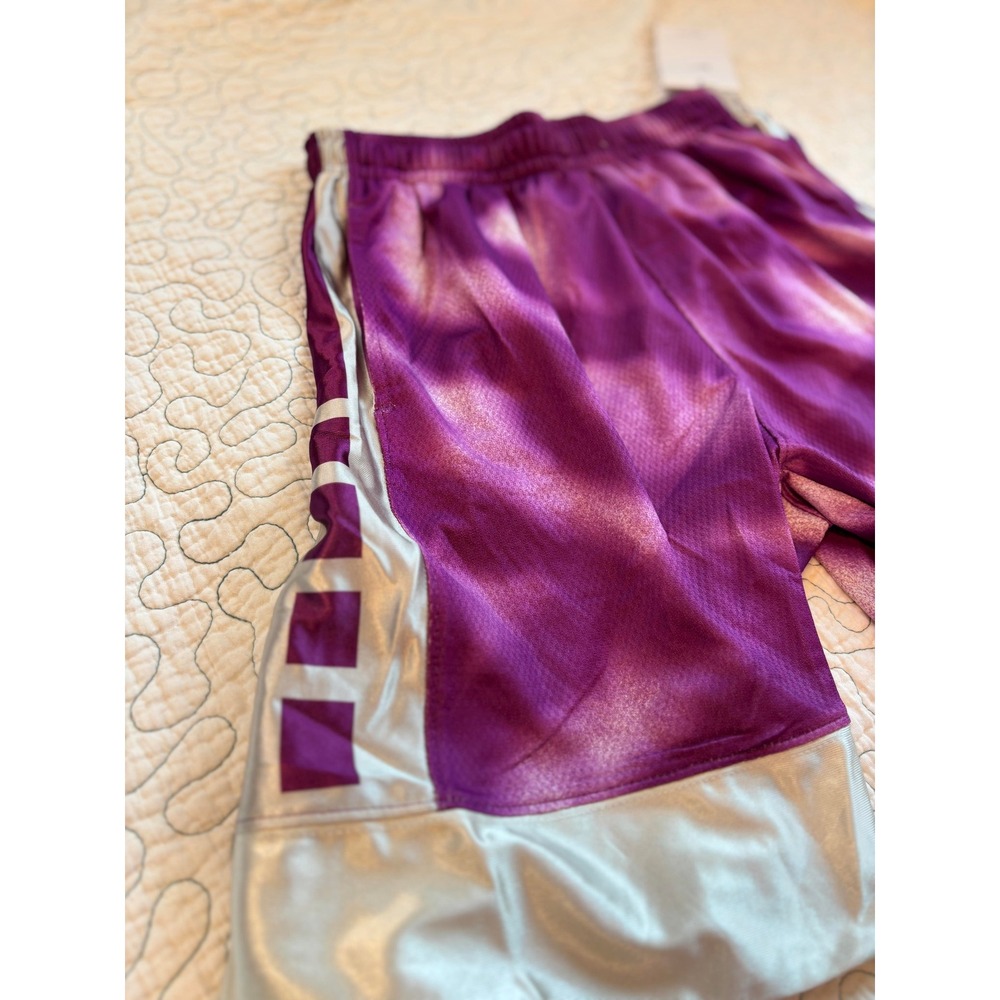 Nike Dri-Fit Kids Basketball Shorts Purple‎ Tie Dye Loose Fit Size Large - Picture 2 of 5